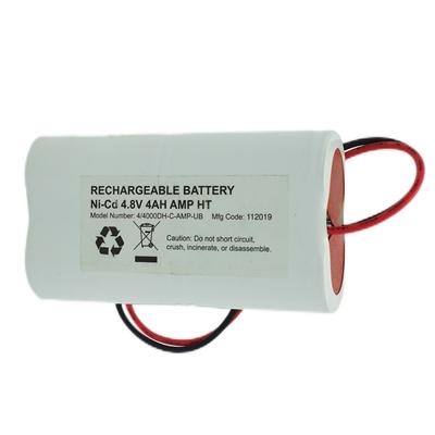 Pacote de baterias de luz de saída de emergência lado a lado 4,8 volts D40000mAh NiCd