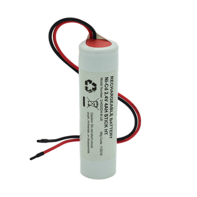 Ni Cd D4000mah 2.4 Volt Baterias de saída de luz Tipo Stick com PVC branco