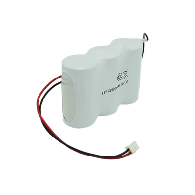 De lado a lado as baterias da luz da saída de emergência embalam 3,6 V C2500mAh NiCd 64g