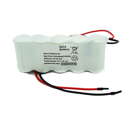 De lado a lado as baterias da luz da saída de emergência embalam 6,0 volts C2500mAh NiCd