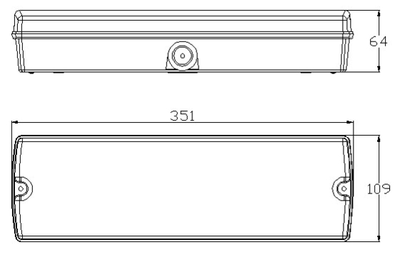 Bateria de íon de lítio 60 Hz Luz de emergência LED anteparo branco 4 W 150 lm montagem no teto