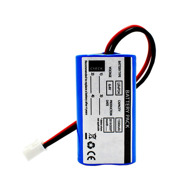 Pilhas das baterias Lifepo4 da luz da saída de emergência do lítio 18650 6.4V 1500mAh