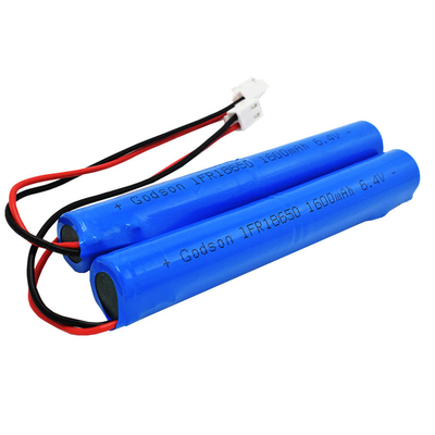 Bloco customizável da bateria da bateria de lítio LiFePO4 da luz de emergência 18650 1600mAh 6.4Volt