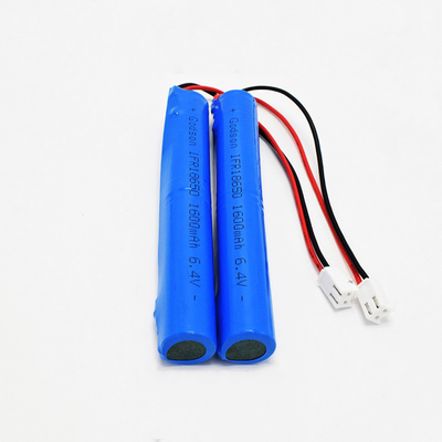 Bloco customizável da bateria da bateria de lítio LiFePO4 da luz de emergência 18650 1600mAh 6.4Volt