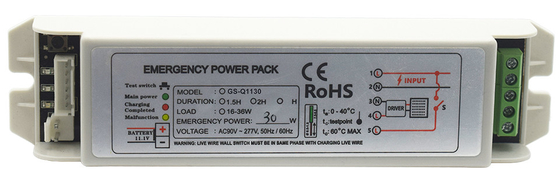 Ni - Cd Iluminação de emergência Power Pack GS-Q1130 Convertor 15-36W Bateria de energia de emergência Tipo de manutenção