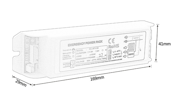 Max 3.33A Inverter de emergência de alimentação tipo 16-30W GS-AT1130
