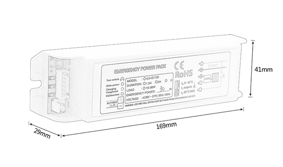 Carregamento de emergência de descarga de emergência Inverter Tipo mantido de emergência de potência total 15-36W GS-Q1130