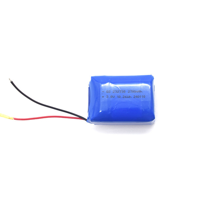 Polímero de íons de lítio 232738 2700mAh 3.8V com PCB e UL1571 24AWG RED&amp;BLACK