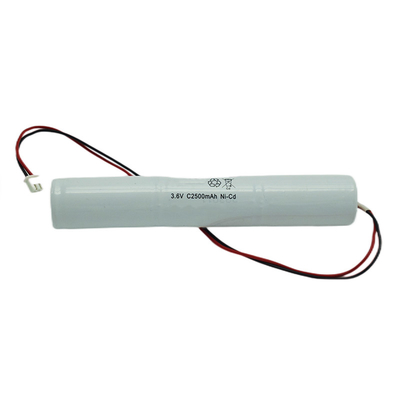 Iluminação de emergência Célula de níquel-cádmio selada com IEC 61951 3.6V C2500mAh