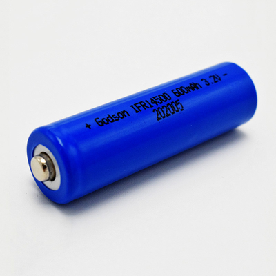 14500 600mAh 3.2V LiFePO4 Bateria para luzes de emergência e sinalização de saída