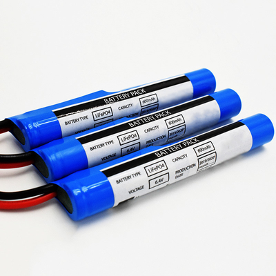PVC Stick Tipo IFR 18650*2 Célula em série com módulo de controle de proteção 0.6Ah 6.4V LiFePO4 baterias cilíndricas