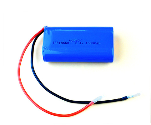 Bateria 6.4V recarregável 1500MAh do fosfato do ferro do lítio 18650