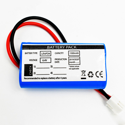 Tipo 1500 recarregável de MAh Battery Pack LiFePO4 6.4V de lado a lado