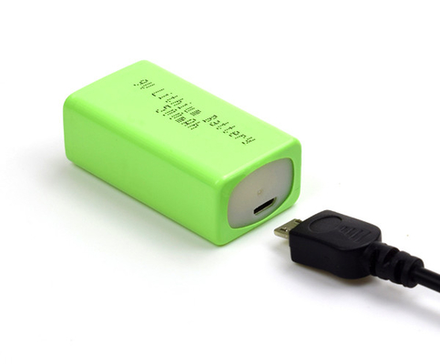 Bateria de lítio 500mAh da luz de emergência do ferro do lítio 9V com USB