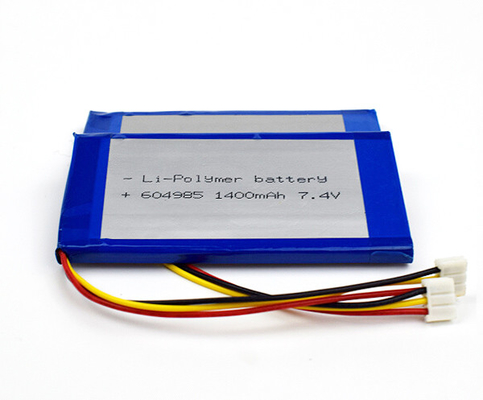 Pilhas 604985 do polímero 55g 7,4 V Li Ion Battery 1400mAh do lítio