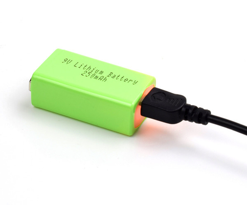 Temperatura de bateria de lítio da iluminação de emergência 9V 250mAh baixa com USB