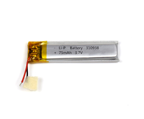 Bateria 310938 75mAh 3.7V do Li-polímero da luz de emergência com conector