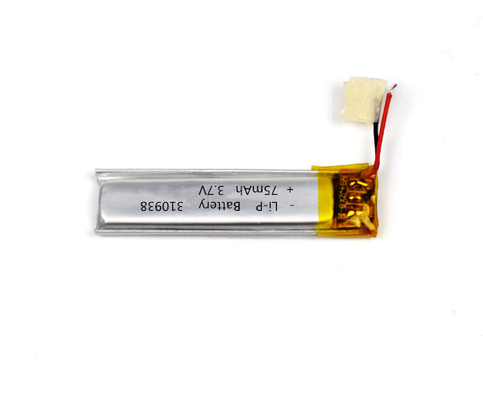 Bateria 310938 75mAh 3.7V do Li-polímero da luz de emergência com conector