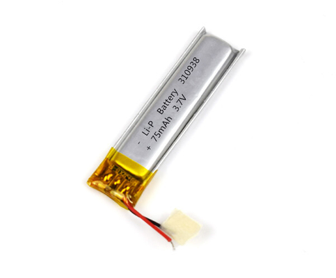 Bateria 310938 75mAh 3.7V do Li-polímero da luz de emergência com conector
