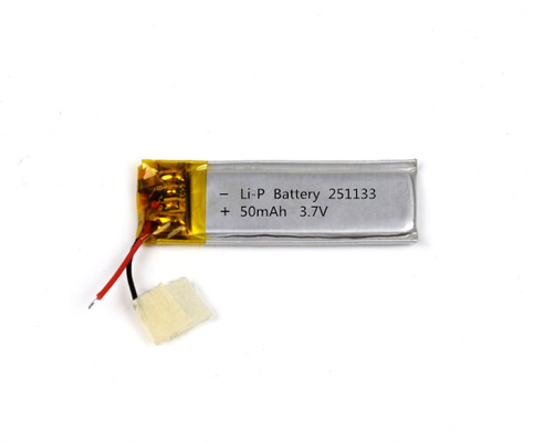 Bateria 251133 50mAh 3.7V do polímero do lítio com boa vida de ciclo