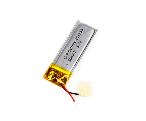 Bateria 251133 50mAh 3.7V do polímero do lítio com boa vida de ciclo