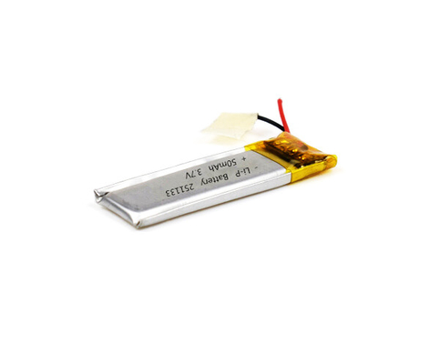 Bateria 251133 50mAh 3.7V do polímero do lítio com boa vida de ciclo