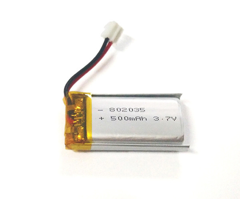 Bateria 500mAh 3.7V do polímero do lítio 802035 com desempenho estável