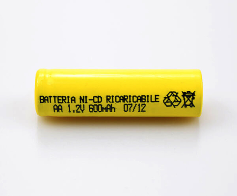 PVC amarelo recarregável AA600mAh da bateria do CD do Ni de 16.6g 1,2 V