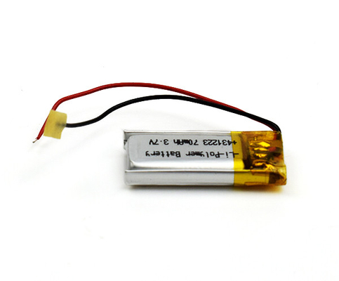 pilha recarregável 431223 do polímero do lítio da bateria de 3.7V 70mAh Lipo