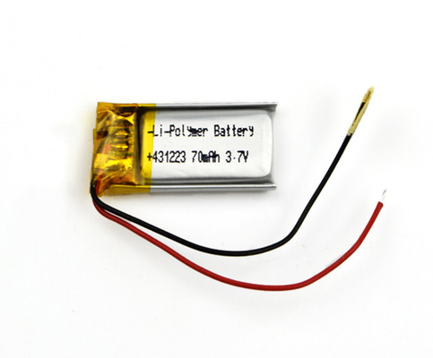 pilha recarregável 431223 do polímero do lítio da bateria de 3.7V 70mAh Lipo