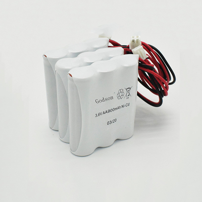 Revestimento de PVC de NiCd da substituição da bateria do sinal da saída de emergência de AA900mAh 3.6V