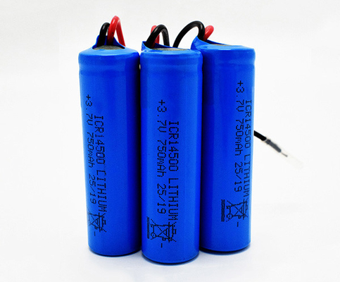 bateria de lítio de 750mAh 3.7V ICR14500 inodora com revestimento de PVC