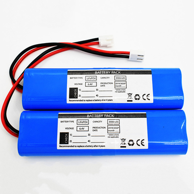 PVC azul da bateria 6.4V da bateria LiFePO4 3000mah da iluminação de emergência