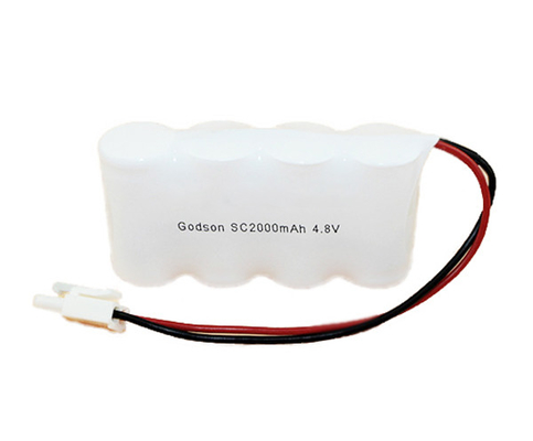 De lado a lado as baterias da luz da saída de emergência embalam 4,8 V SC2000mAh NiCd 36g