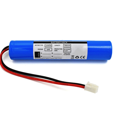 Baterias da luz da saída de emergência do lítio Lifepo4 18650 6.4V 3000mAh