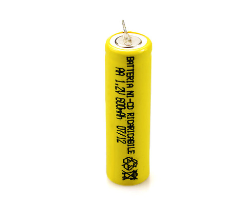 PVC amarelo recarregável AA600mAh da bateria do CD do Ni de 16.6g 1,2 V