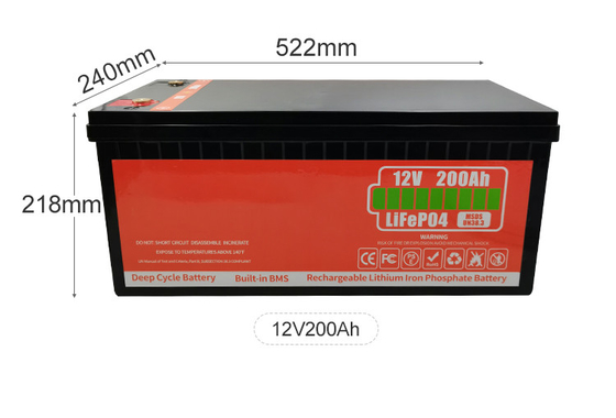 Eco-friendly Deep Cycle 12V LiFePO4 Bateria 50Ah 200Ah Baixa auto-descarga